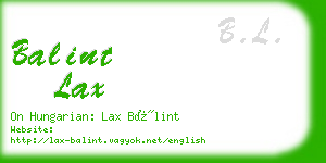 balint lax business card